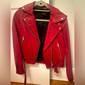 Zara | Red Faux Leather Jacket | XS | HOT